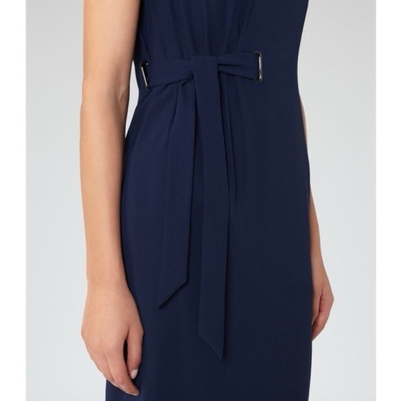 REISS Midnight Blue LIBRA sleeveless midi dress size 6 - Picture 15 of 16